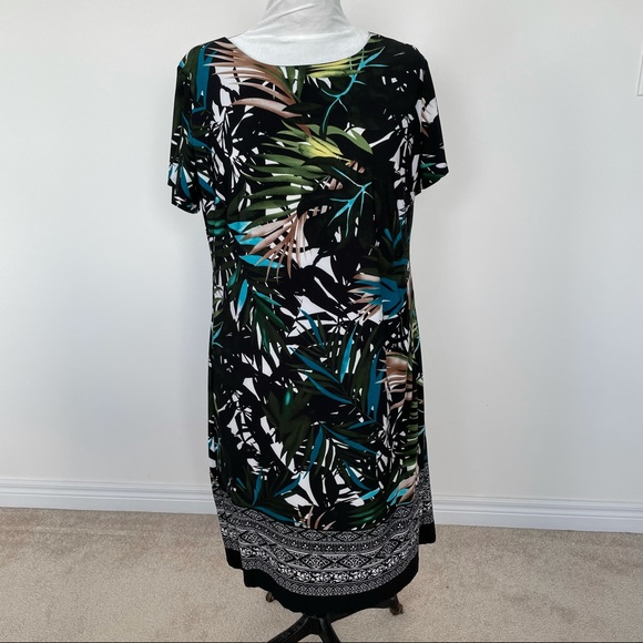 Cleo XXL leaf print midi dress - Picture 2 of 6
